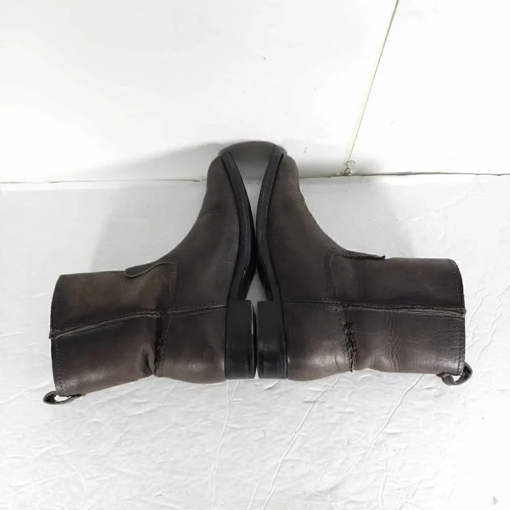 Frye Women's Melissa Slouch Short US 5,5 Brown Leather Pull On Ankle Boots